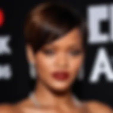 Rihanna flaunting short hair with stunning highlights on the red carpet