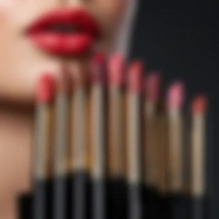 A selection of high-quality lip brushes displayed elegantly.