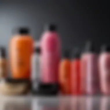 Selection of hair care products essential for straightening