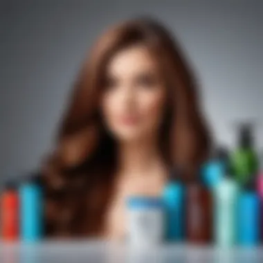 An assortment of hair care products emphasizing a healthy hair routine