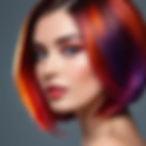 Elegant gradient hair tips showcasing vibrant color transitions