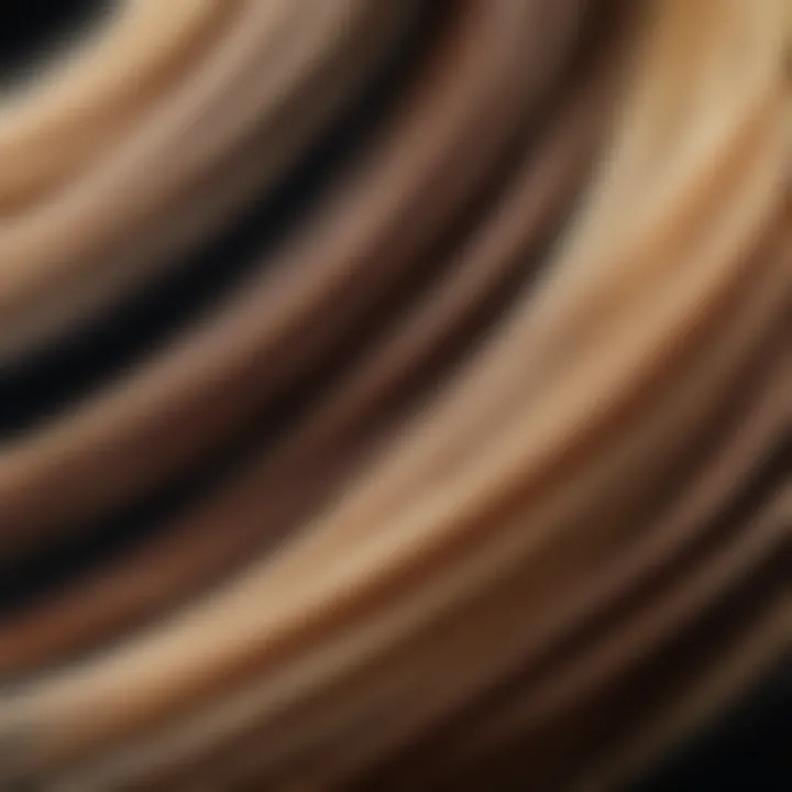 A close-up of hair strands displaying different shades and textures.