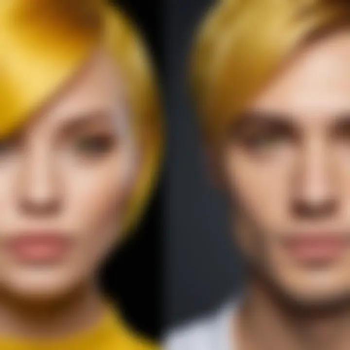 Yellow hair styles suited for various face shapes