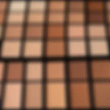 Close-up of foundation swatches on diverse skin tones.