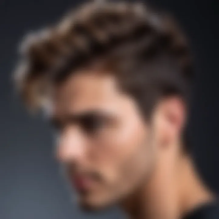 Close-up of a textured haircut highlighting volume