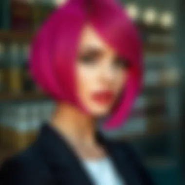 Chic Angled Bob Chic angled bob with vibrant color