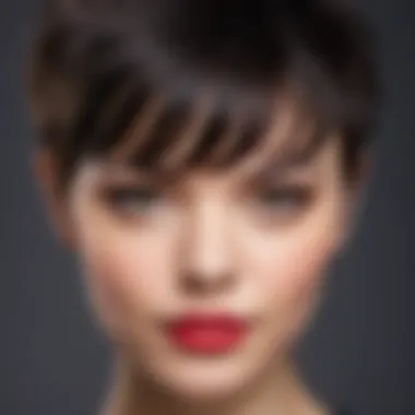 Asymmetrical bangs enhancing a pixie cut