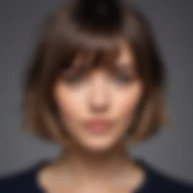 Textured bangs with a trendy bob haircut