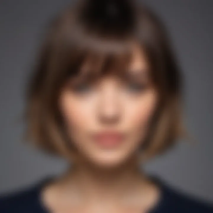 Textured bangs with a trendy bob haircut