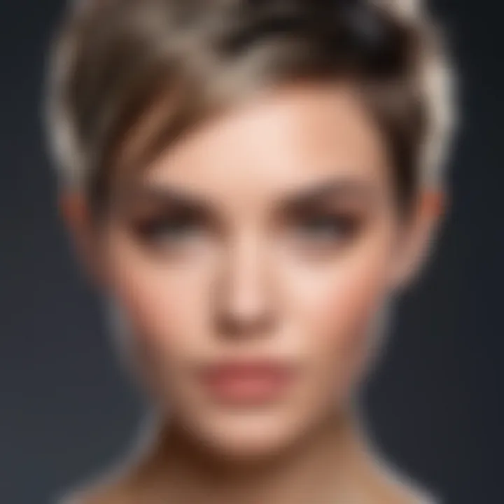 Chic pixie cut highlighting facial features