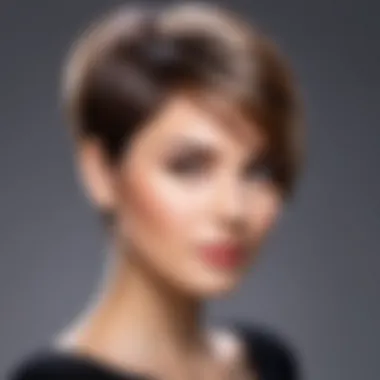 Elegant short V-cut hairstyle showcasing texture and volume