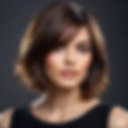 Elegant shoulder-length haircut showcasing layering and texture