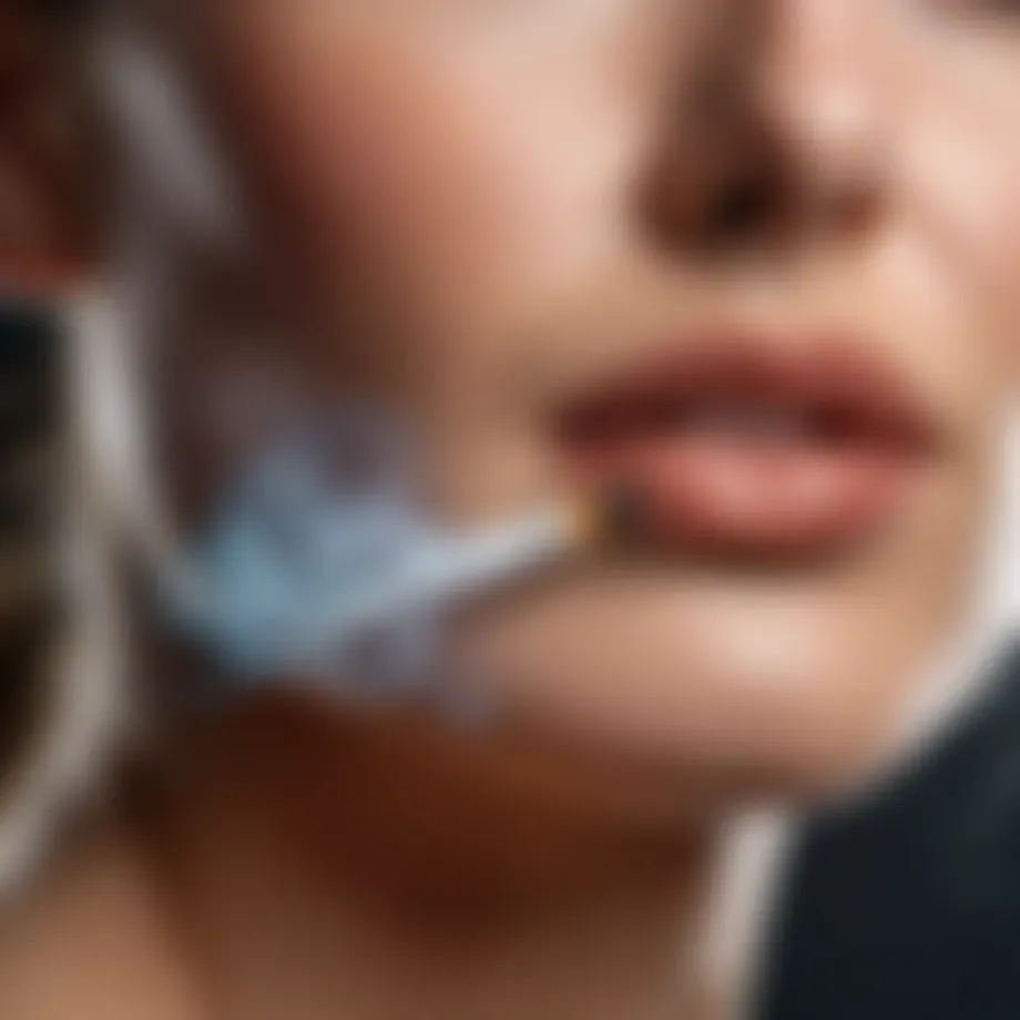 Visual representation of skin health affected by smoking