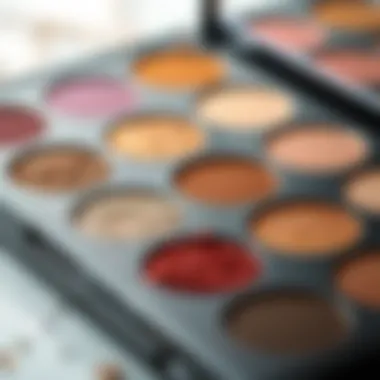 Palette of Shimmering Eyeshadows Palette of shimmering eyeshadows in various shades