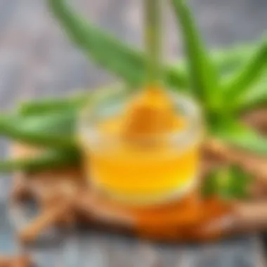 Natural ingredients like aloe vera and honey for skincare.