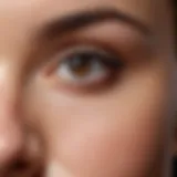 A close-up of dark circles under the eyes highlighting skin texture.