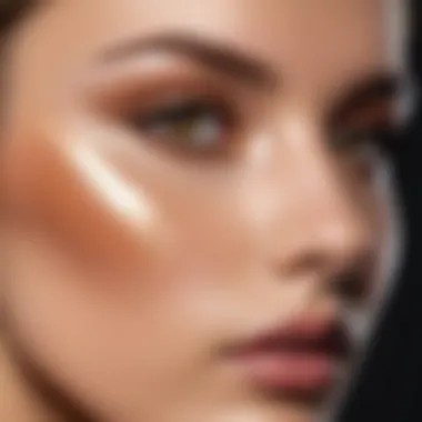 A close-up of flawlessly applied foundation