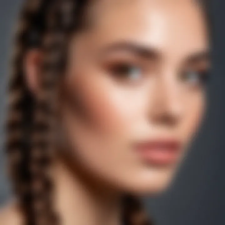 Close-up of a woman with beautifully styled braids