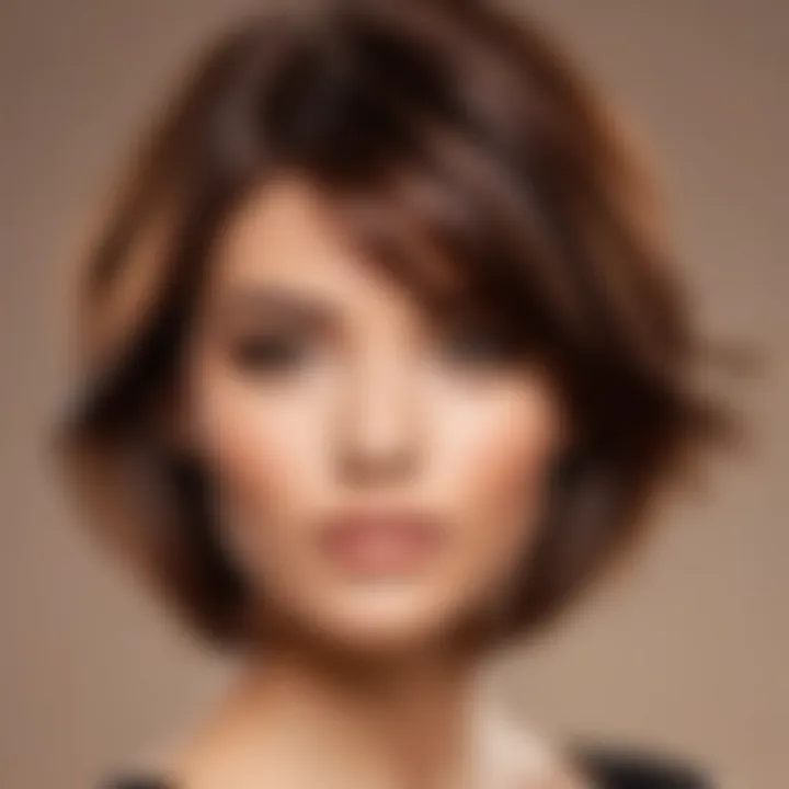 A well-styled hairstyle featuring moka tones that compliments skin tone