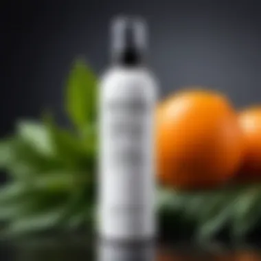 Close-up of Syoss hair foam bottle with ingredients