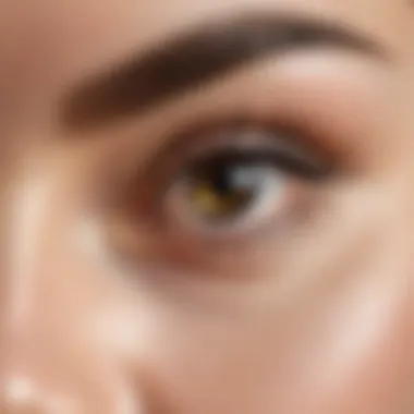 Close-up of healthy eyelashes after removal