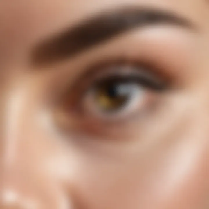 Close-up of healthy eyelashes after removal