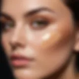 Close-up of concealer application technique on blemished skin