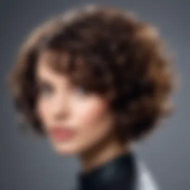 Textured bob cut showcasing curls