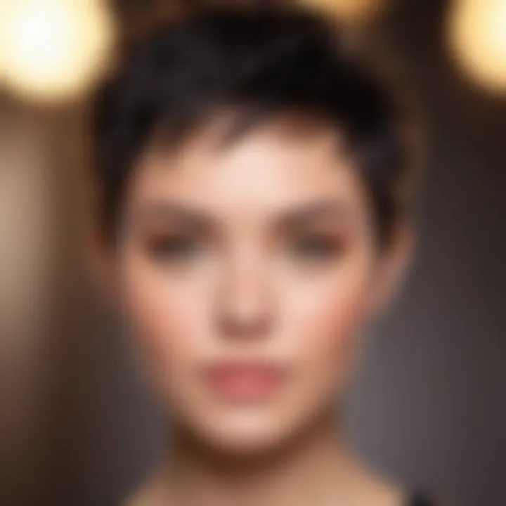 Textured pixie cut for round face shape