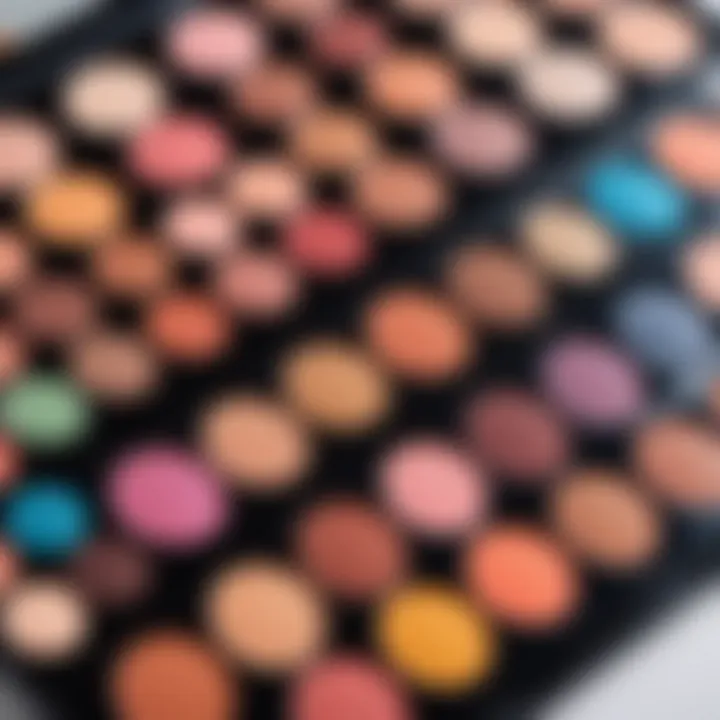 A vibrant eyeshadow palette showcasing popular shades