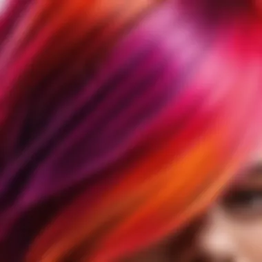 Vibrant front hair dyeing technique showcasing bright colors