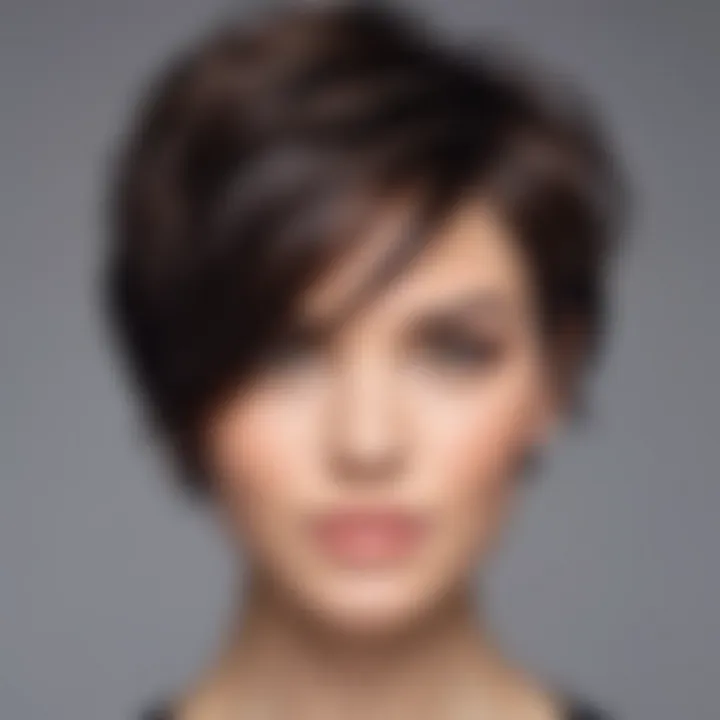 Layered short hairstyle with textured finish