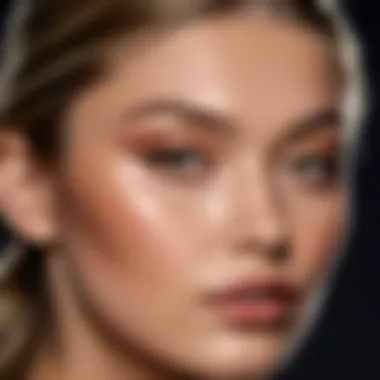 Gigi Hadid applying makeup with precision