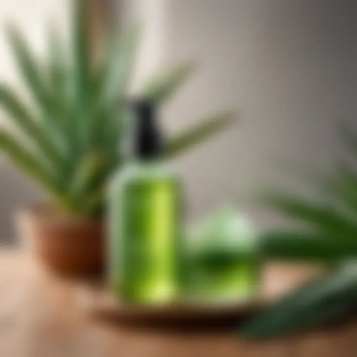 Natural skincare products featuring aloe vera