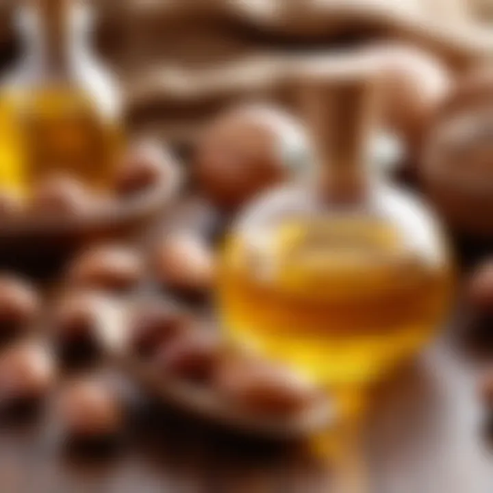 Essential ingredients for a nourishing hair treatment with argan oil