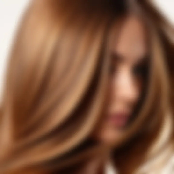 Shiny hair reflecting light with argan oil application