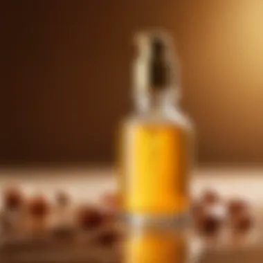 Luxurious Argan Essence Luxurious argan oil dripping from a bottle