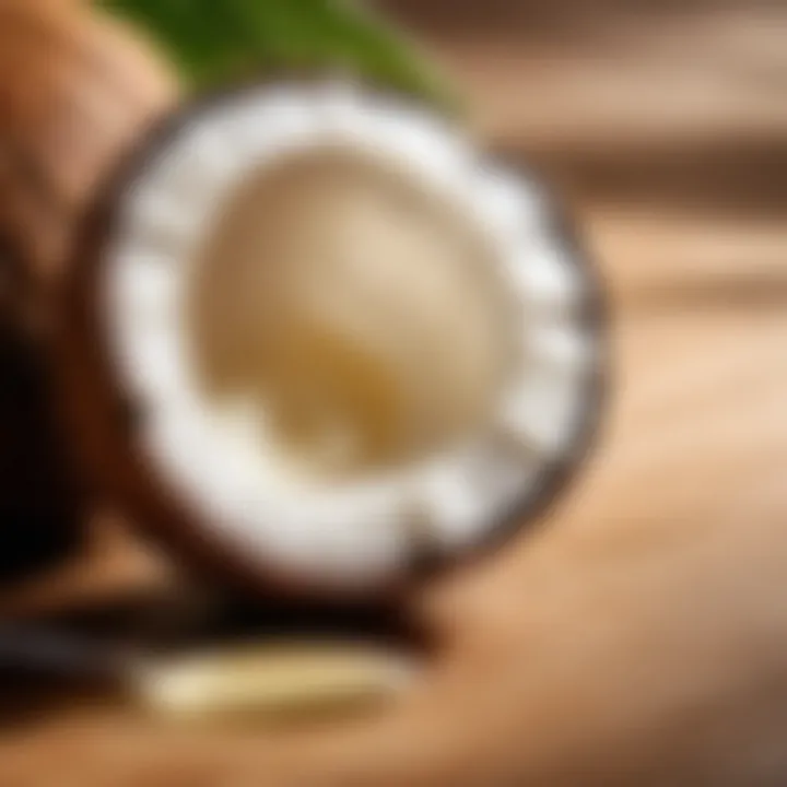 Coconut oil application on skin for hydration and beauty