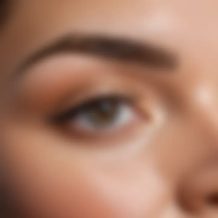 Close-up application of microblading pencil