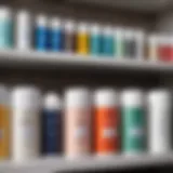 A variety of underarm deodorants lined up on a shelf