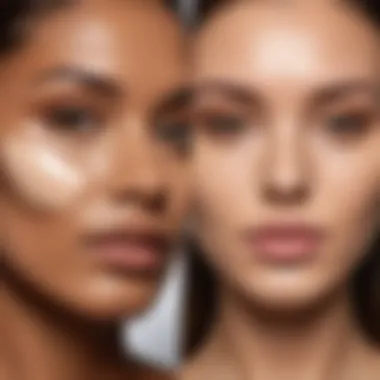 Diverse skin types displayed with different foundation