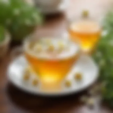 The Perfect Ambiance for Chamomile Tea A tranquil setting for enjoying chamomile tea