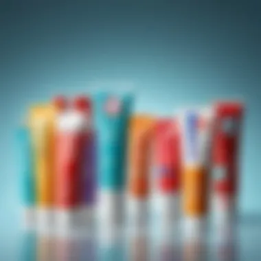 A creative arrangement of toothpaste tubes highlighting their diverse applications.