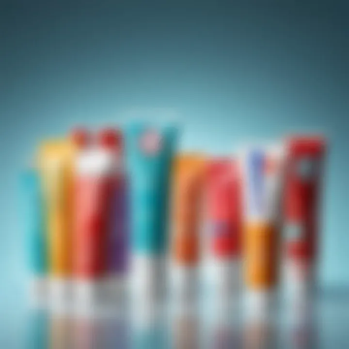 A creative arrangement of toothpaste tubes highlighting their diverse applications.