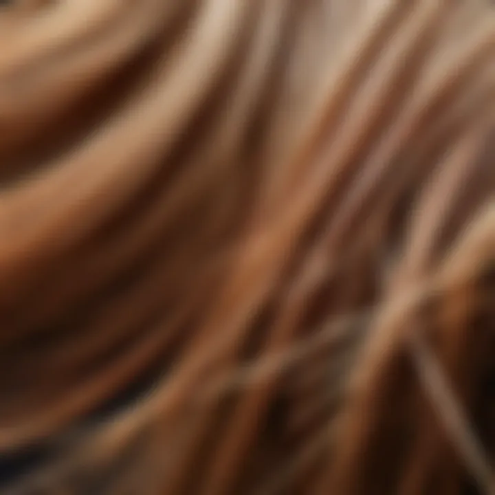 Close-up of hair strands displaying rubber-like texture