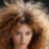 Close-up of frizzy hair affected by static electricity