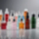 An elegant collection of various skincare serums in different bottles