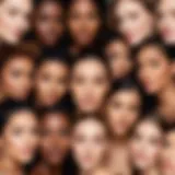 Diverse skin tones representing body color variations