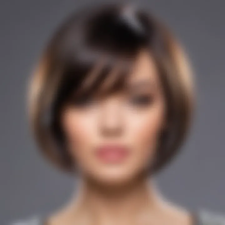 Trendy bob hairstyle for diamond-shaped face