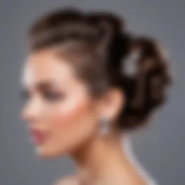 Updo style that complements diamond face features